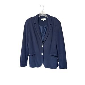Talbots Blazer Blue Office Work Career Business Corporate Single Breasted Large